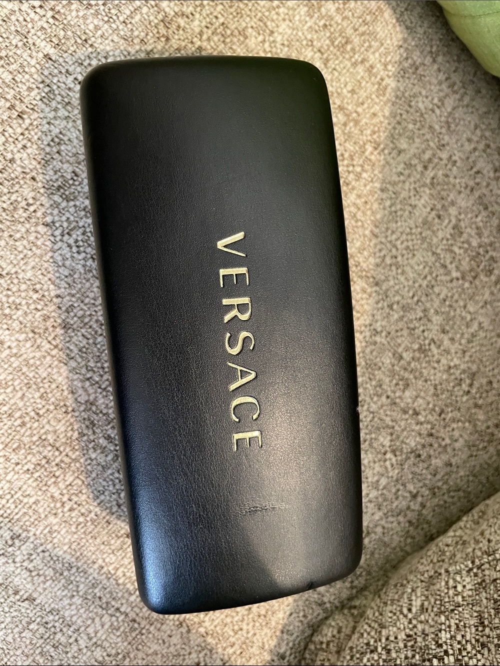 Versace Black Sunglasses Case with Gold Lettering